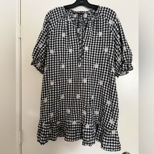 Adorable Zara gingham and daisy dress size XL
